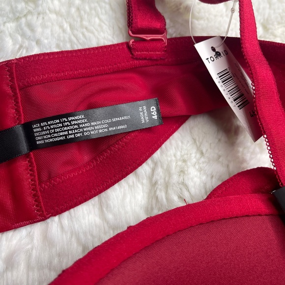 XO Plunge Push-Up Tattoo Lace Straight Back Bra 46D - Picture 16 of 16